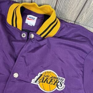 Vintage Nike Los‎ Angeles LA Lakers Varsity Bomber Jacket Unisex Small NBA Snap